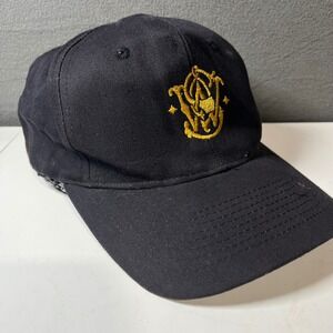 Smith & Wesson Hat Mens Black Gold Logo Snapback Baseball Cap Vintage KC Tag